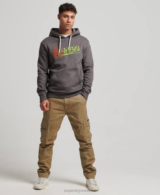 Superdry hanorac vintage shadow îmbrăcăminte negru bărbați JX0Z638