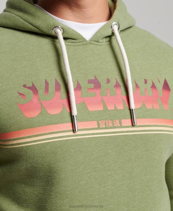 Superdry hanorac vintage shadow îmbrăcăminte verde bărbați JX0Z684