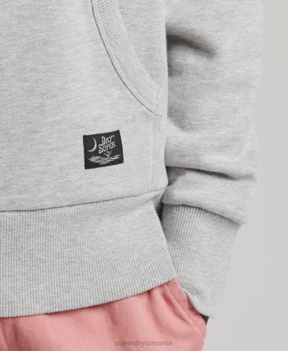 Superdry hanorac vintage surf ranchero îmbrăcăminte gri deschis bărbați JX0Z839