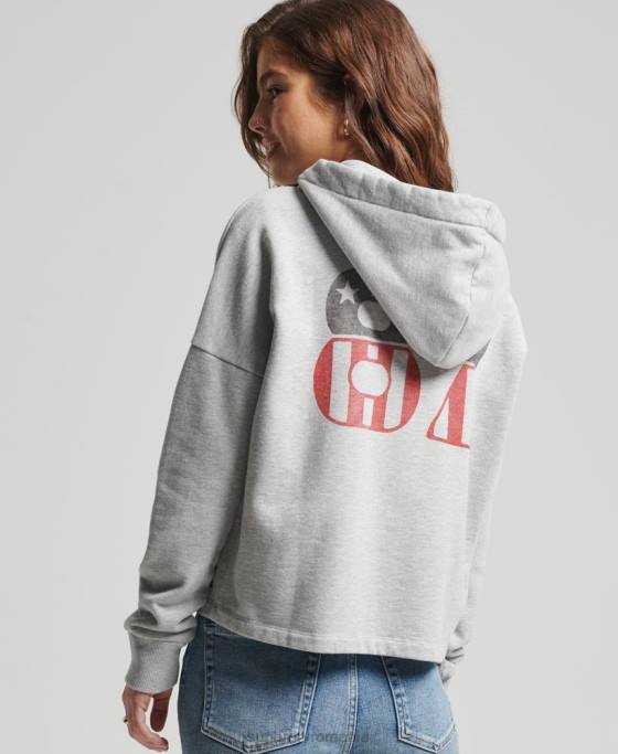 Superdry hanorac vintage surf ranchero îmbrăcăminte gri deschis femei JX0Z5890