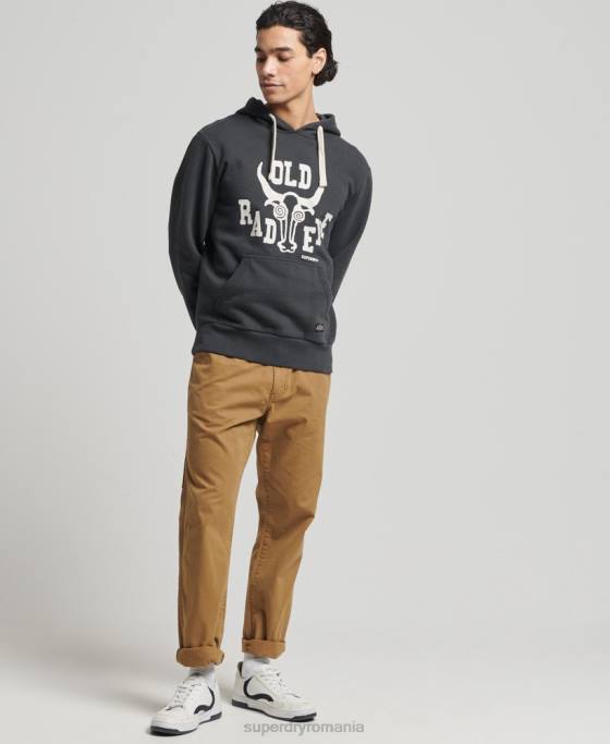 Superdry hanorac vintage surf ranchero îmbrăcăminte gri inchis bărbați JX0Z860