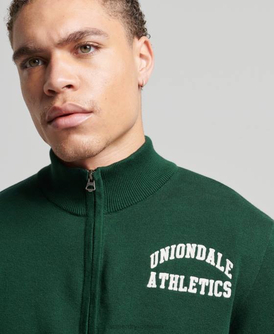 Superdry hanorac vintage varsity henley îmbrăcăminte verde bărbați JX0Z561