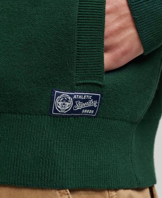 Superdry hanorac vintage varsity henley îmbrăcăminte verde bărbați JX0Z561