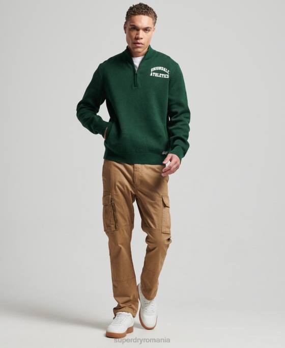 Superdry hanorac vintage varsity henley îmbrăcăminte verde bărbați JX0Z561