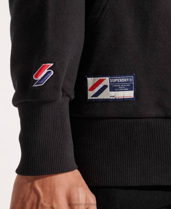Superdry hanoracul city college îmbrăcăminte negru bărbați JX0Z658