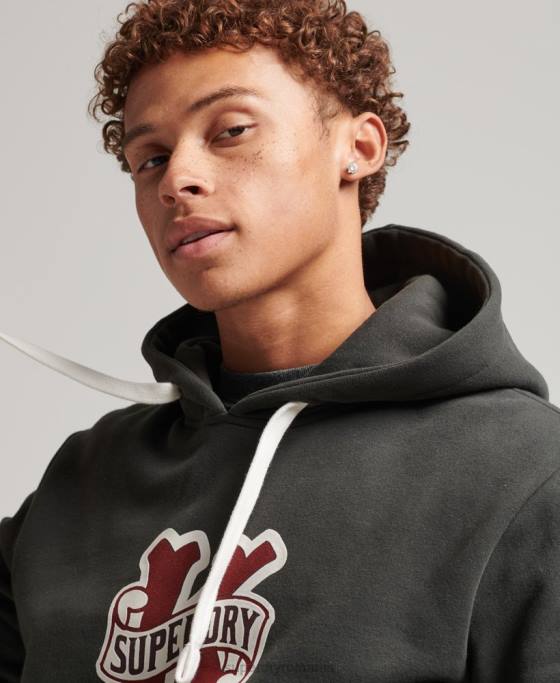 Superdry hanoracul colegial îmbrăcăminte gri inchis bărbați JX0Z5089