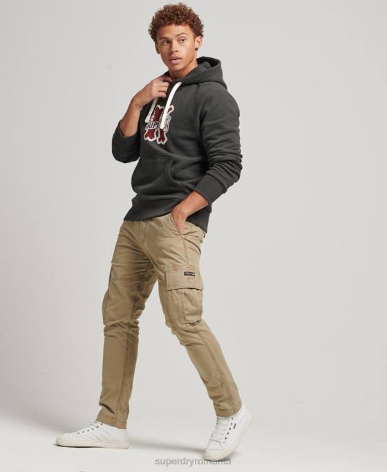 Superdry hanoracul colegial îmbrăcăminte gri inchis bărbați JX0Z5089