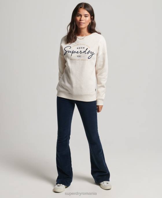Superdry hanoracul echipaj stabilit îmbrăcăminte bej femei JX0Z3499