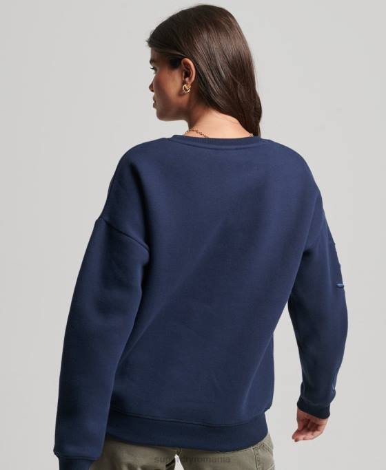 Superdry hanoracul echipaj stabilit îmbrăcăminte marina femei JX0Z5879