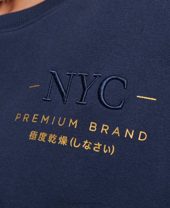 Superdry hanoracul echipaj stabilit îmbrăcăminte marina femei JX0Z5879