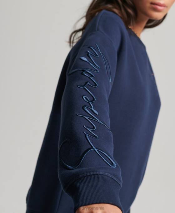 Superdry hanoracul echipaj stabilit îmbrăcăminte marina femei JX0Z5879