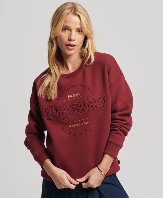 Superdry hanoracul echipaj stabilit îmbrăcăminte roșu femei JX0Z6021