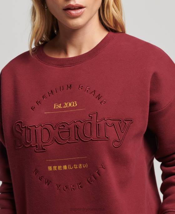 Superdry hanoracul echipaj stabilit îmbrăcăminte roșu femei JX0Z6021