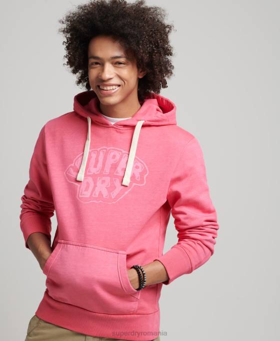 Superdry hanoracul grafic în pădure îmbrăcăminte roz bărbați JX0Z708