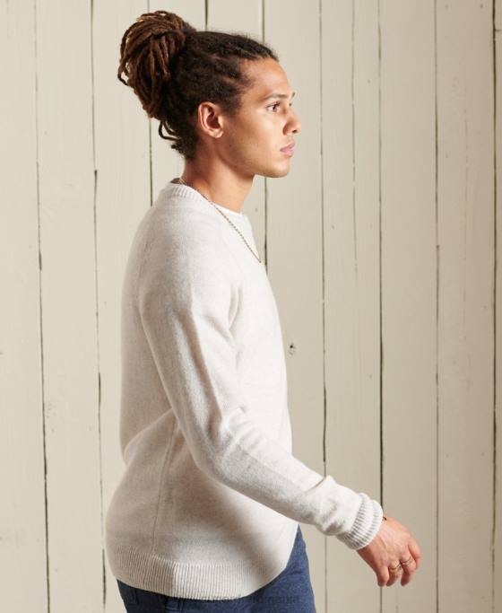 Superdry harlo crew jumper îmbrăcăminte alb bărbați JX0Z5295