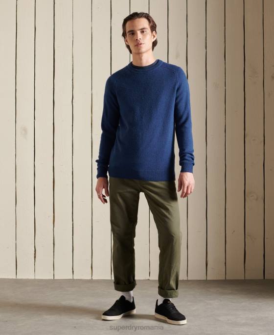 Superdry harlo crew jumper îmbrăcăminte albastru inchis bărbați JX0Z5284