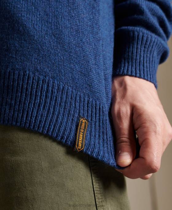 Superdry harlo crew jumper îmbrăcăminte albastru inchis bărbați JX0Z5284