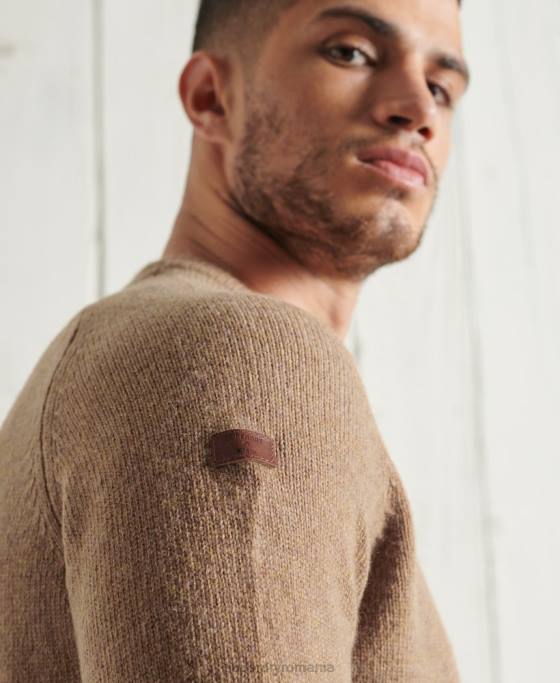 Superdry harlo crew jumper îmbrăcăminte bej bărbați JX0Z5307