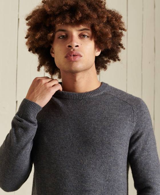 Superdry harlo crew jumper îmbrăcăminte gri bărbați JX0Z5309