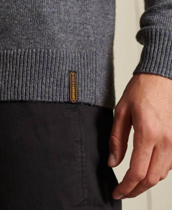 Superdry harlo crew jumper îmbrăcăminte gri bărbați JX0Z5309