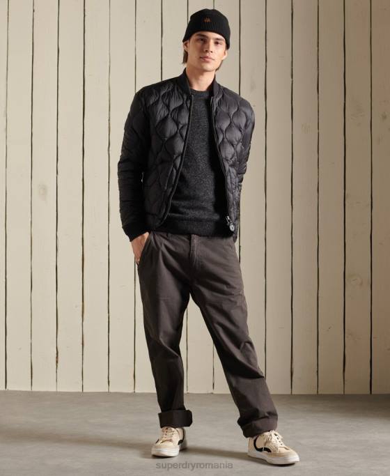 Superdry harlo crew jumper îmbrăcăminte negru bărbați JX0Z5326