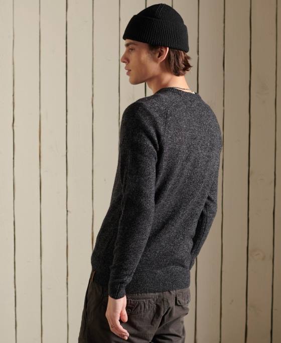 Superdry harlo crew jumper îmbrăcăminte negru bărbați JX0Z5326