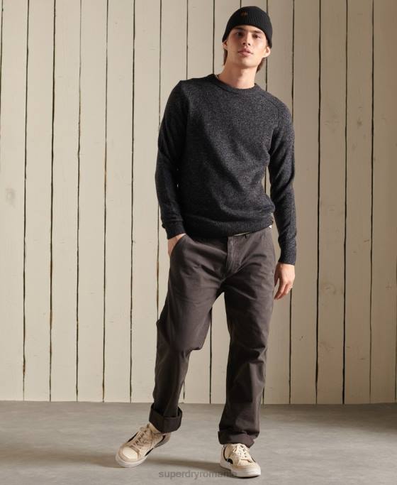 Superdry harlo crew jumper îmbrăcăminte negru bărbați JX0Z5326