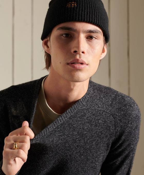 Superdry harlo crew jumper îmbrăcăminte negru bărbați JX0Z5326