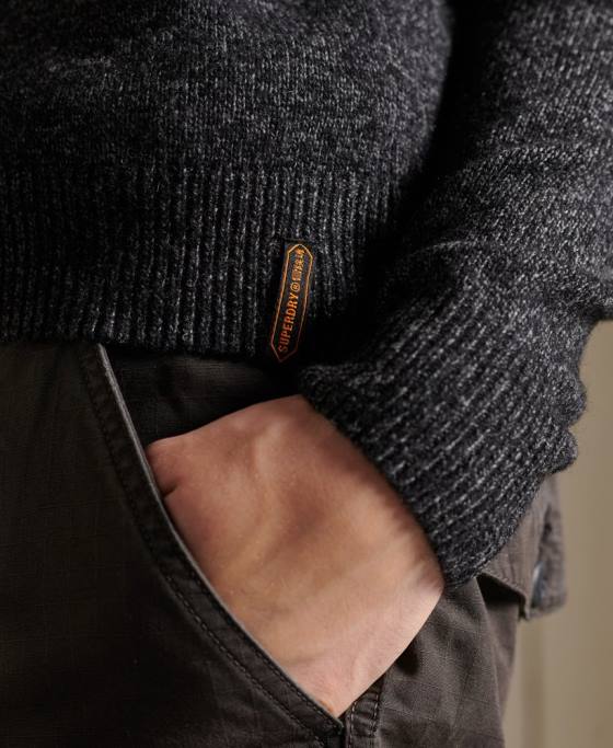 Superdry harlo crew jumper îmbrăcăminte negru bărbați JX0Z5326