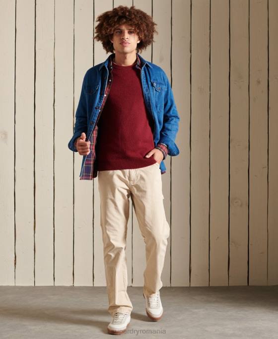 Superdry harlo crew jumper îmbrăcăminte roșu bărbați JX0Z5302