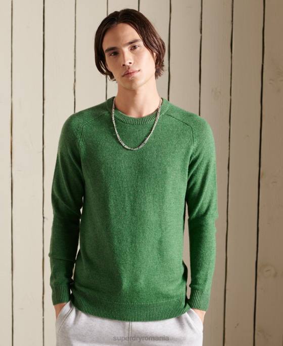 Superdry harlo crew jumper îmbrăcăminte verde bărbați JX0Z5283