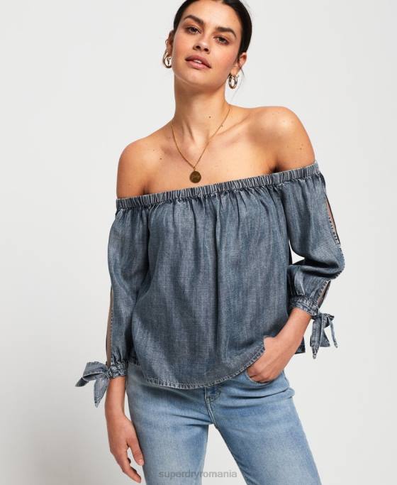 Superdry helena top îmbrăcăminte albastru femei JX0Z3069