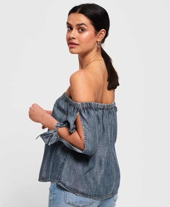 Superdry helena top îmbrăcăminte albastru femei JX0Z3069