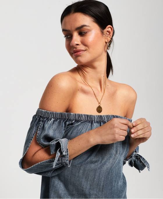 Superdry helena top îmbrăcăminte albastru femei JX0Z3069
