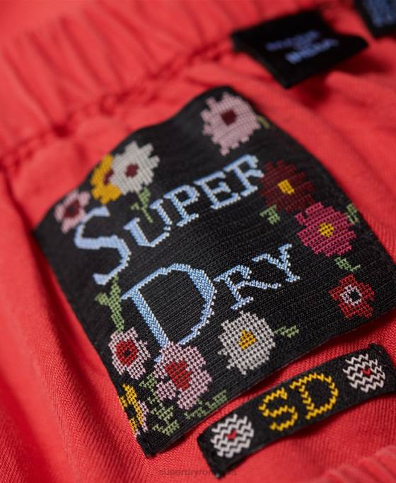 Superdry helena top îmbrăcăminte roșu femei JX0Z3075