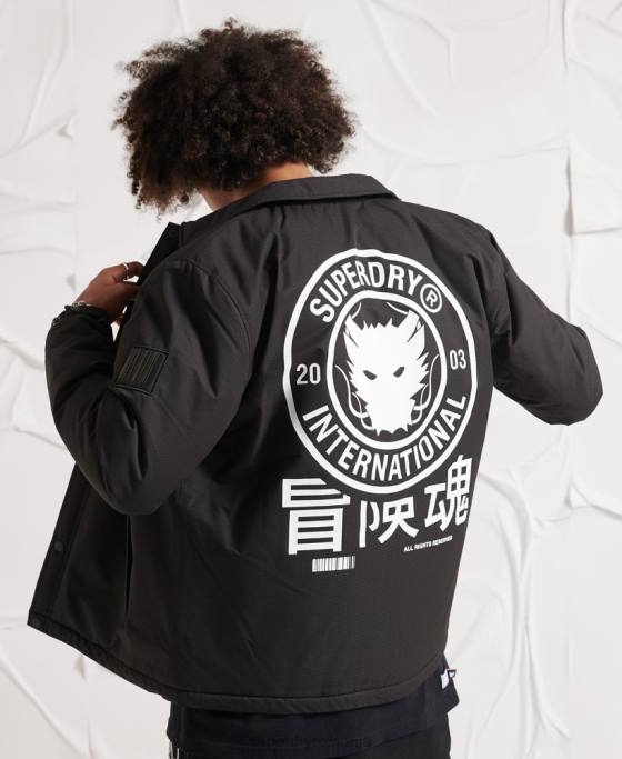 Superdry jacheta antrenor opoziției îmbrăcăminte negru bărbați JX0Z1189