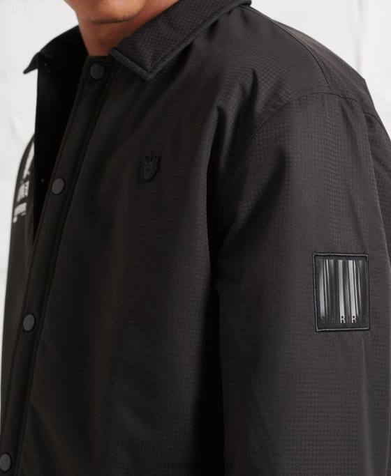 Superdry jacheta antrenor opoziției îmbrăcăminte negru bărbați JX0Z1189