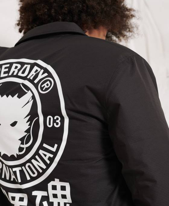 Superdry jacheta antrenor opoziției îmbrăcăminte negru bărbați JX0Z1189