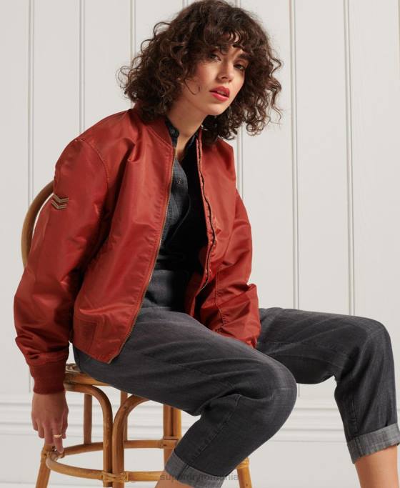 Superdry jacheta bomber ma1 îmbrăcăminte roșu femei JX0Z3837