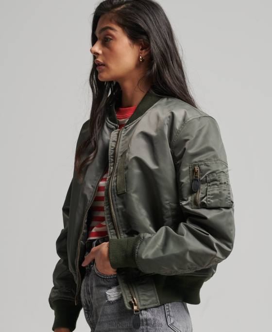 Superdry jacheta bomber ma1 îmbrăcăminte verde femei JX0Z5644