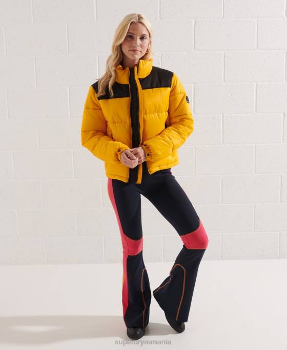 Superdry jacheta cod îmbrăcăminte galben femei JX0Z5477