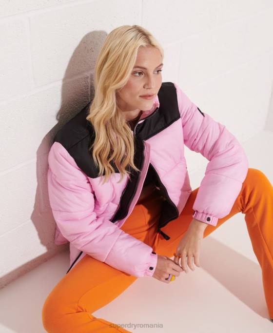 Superdry jacheta cod îmbrăcăminte roz femei JX0Z5601
