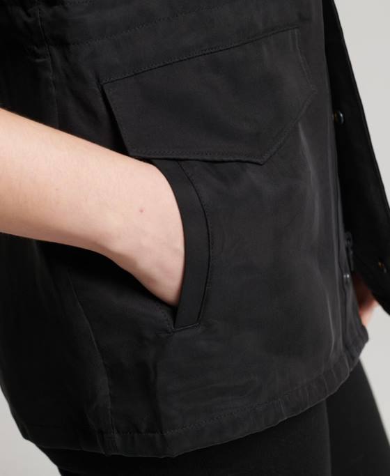 Superdry jacheta cupro m65 îmbrăcăminte negru femei JX0Z3613