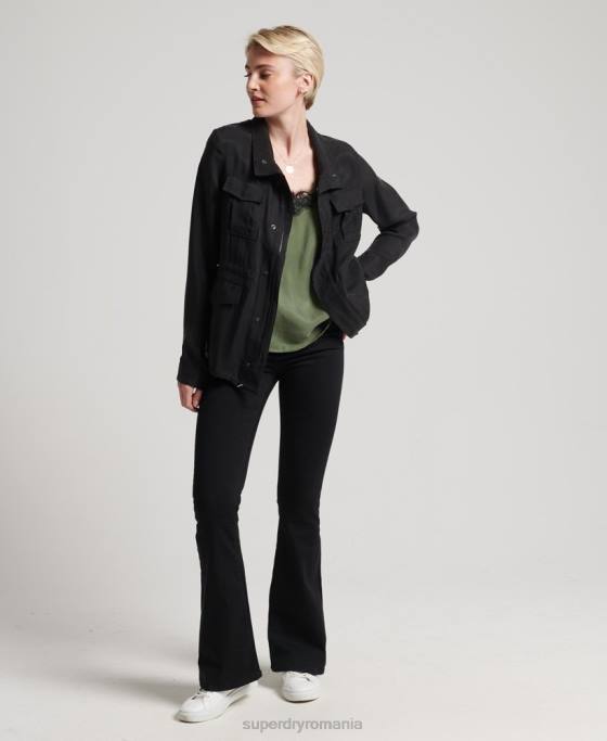 Superdry jacheta cupro m65 îmbrăcăminte negru femei JX0Z3613