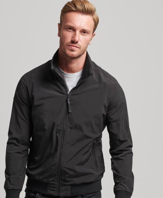 Superdry jacheta harrington îmbrăcăminte negru bărbați JX0Z4563