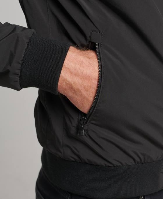 Superdry jacheta harrington îmbrăcăminte negru bărbați JX0Z4563