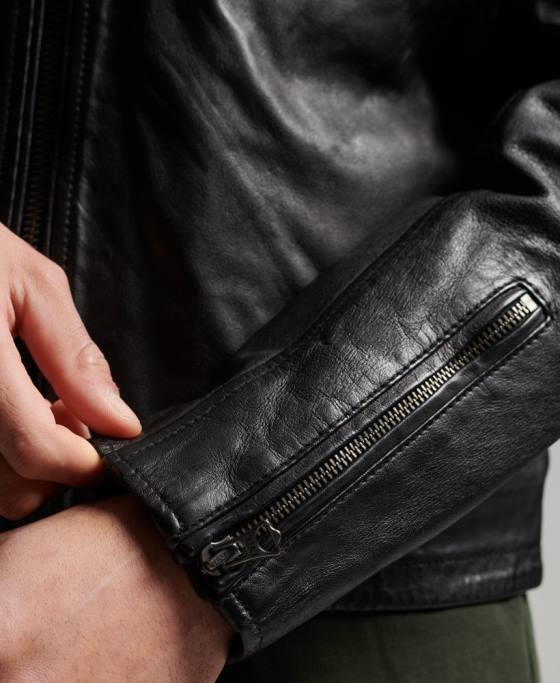 Superdry jacheta sport din piele îmbrăcăminte negru bărbați JX0Z4783