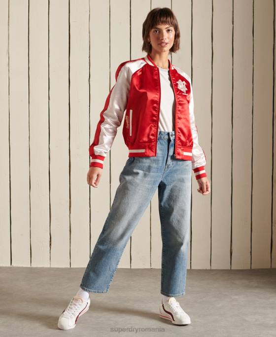 Superdry jacheta suika îmbrăcăminte roșu femei JX0Z5522