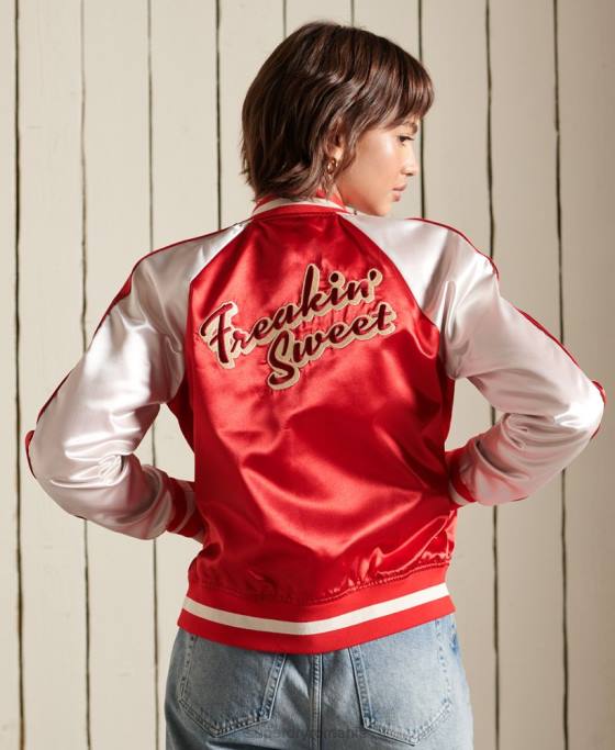 Superdry jacheta suika îmbrăcăminte roșu femei JX0Z5522