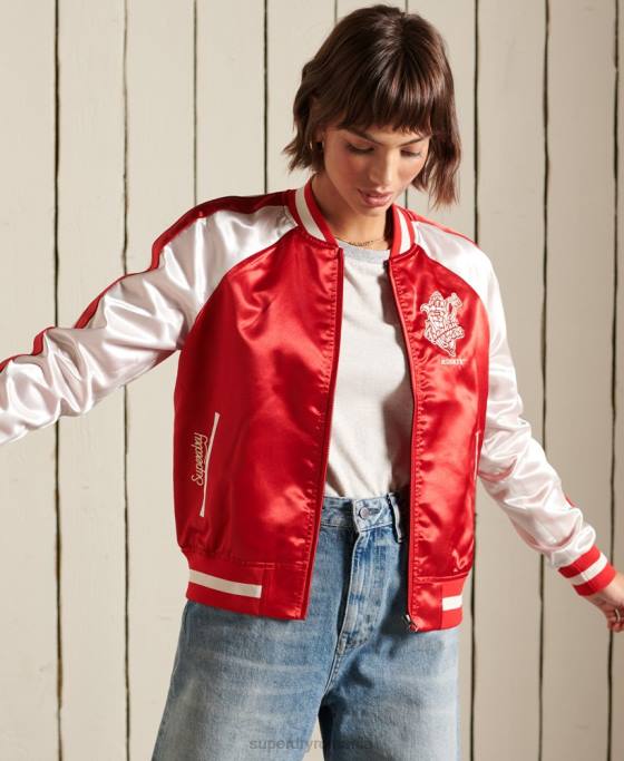 Superdry jacheta suika îmbrăcăminte roșu femei JX0Z5522